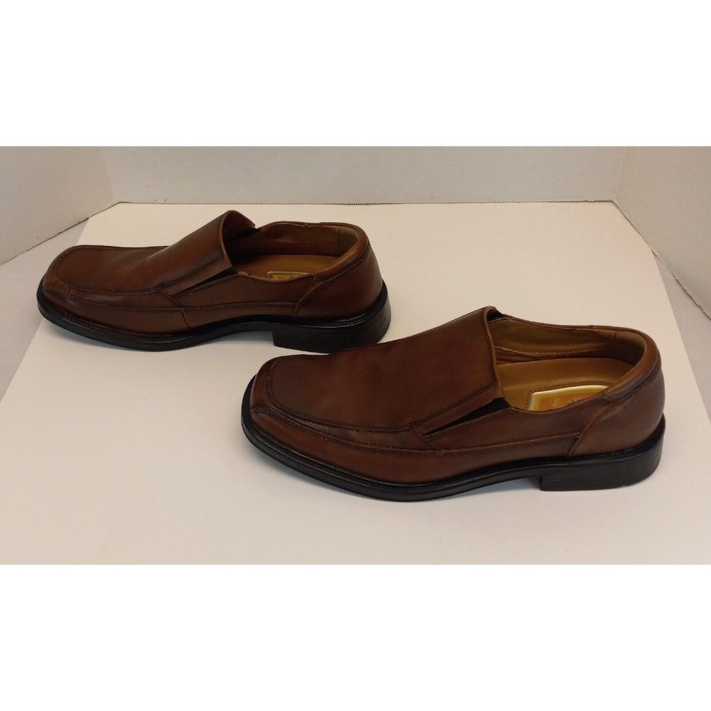 Dockers Men’s Brown Leather Slip-On Loafers with Black Outsole